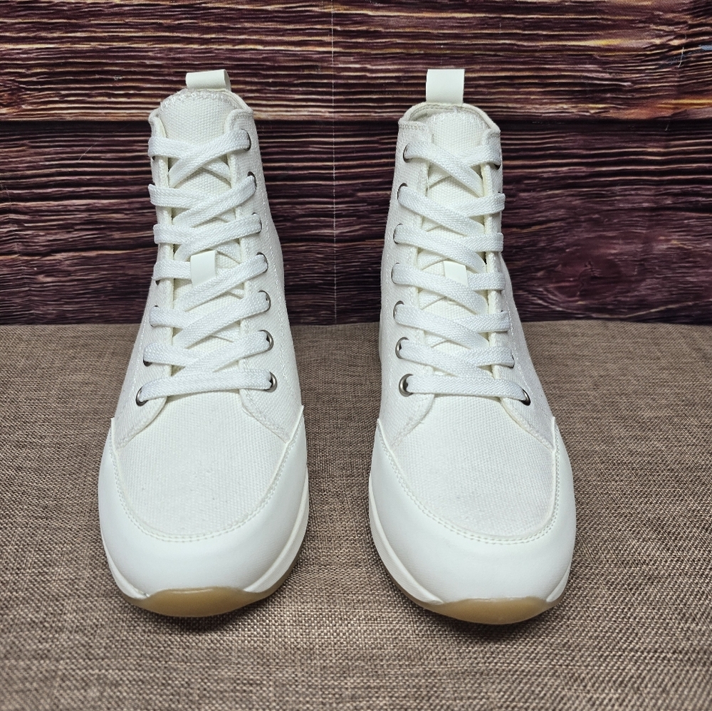 Cestfini High Top Platform Sneakers for Wmn Breathable White  Sz 7